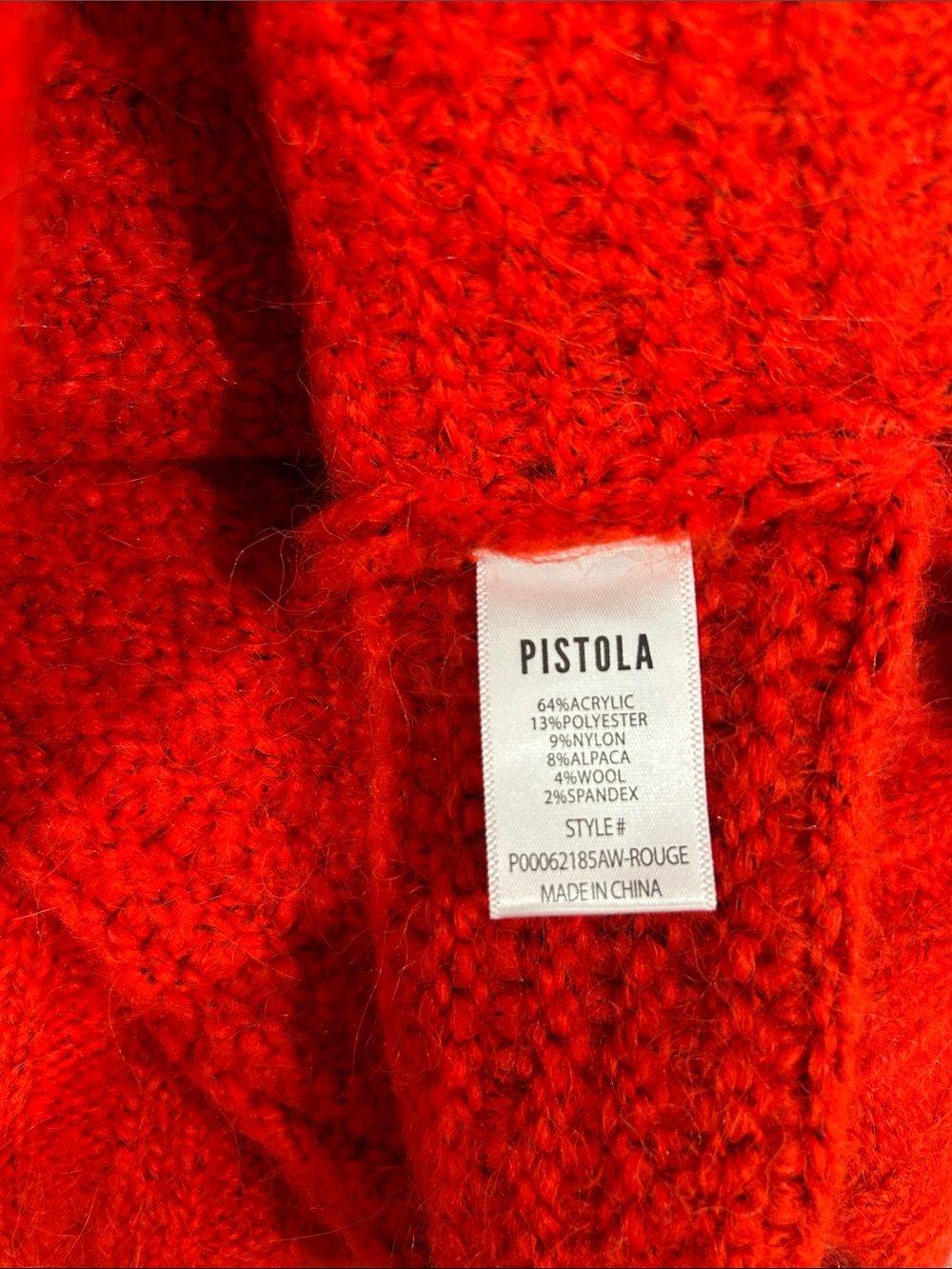Pistola Adina Everyday Waffle Knit Raglan Sweater in Rouge, Size Large - Picture 8 of 8